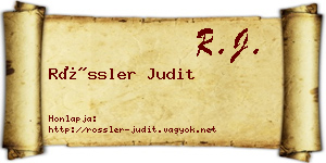 Rössler Judit névjegykártya